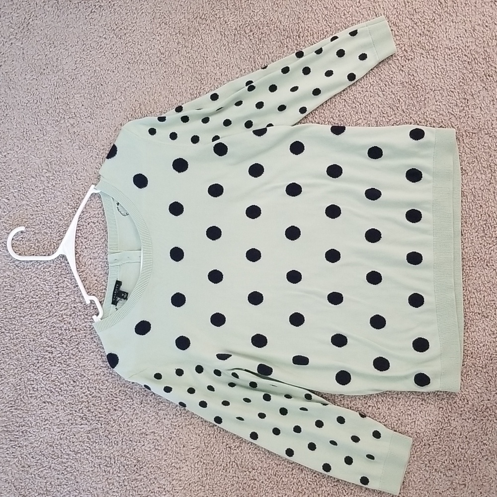 Talbots Medium Polka Dot 3/4 Sleeve Lightweight Sweater Top